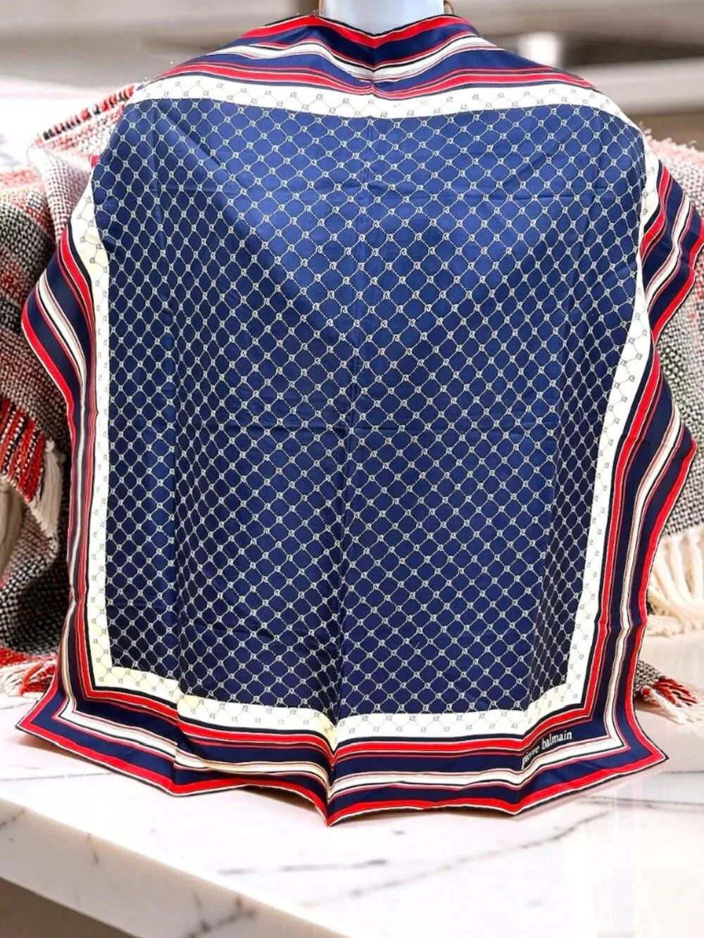 Pierre Balmain  100% silk  Satin  scarf 31